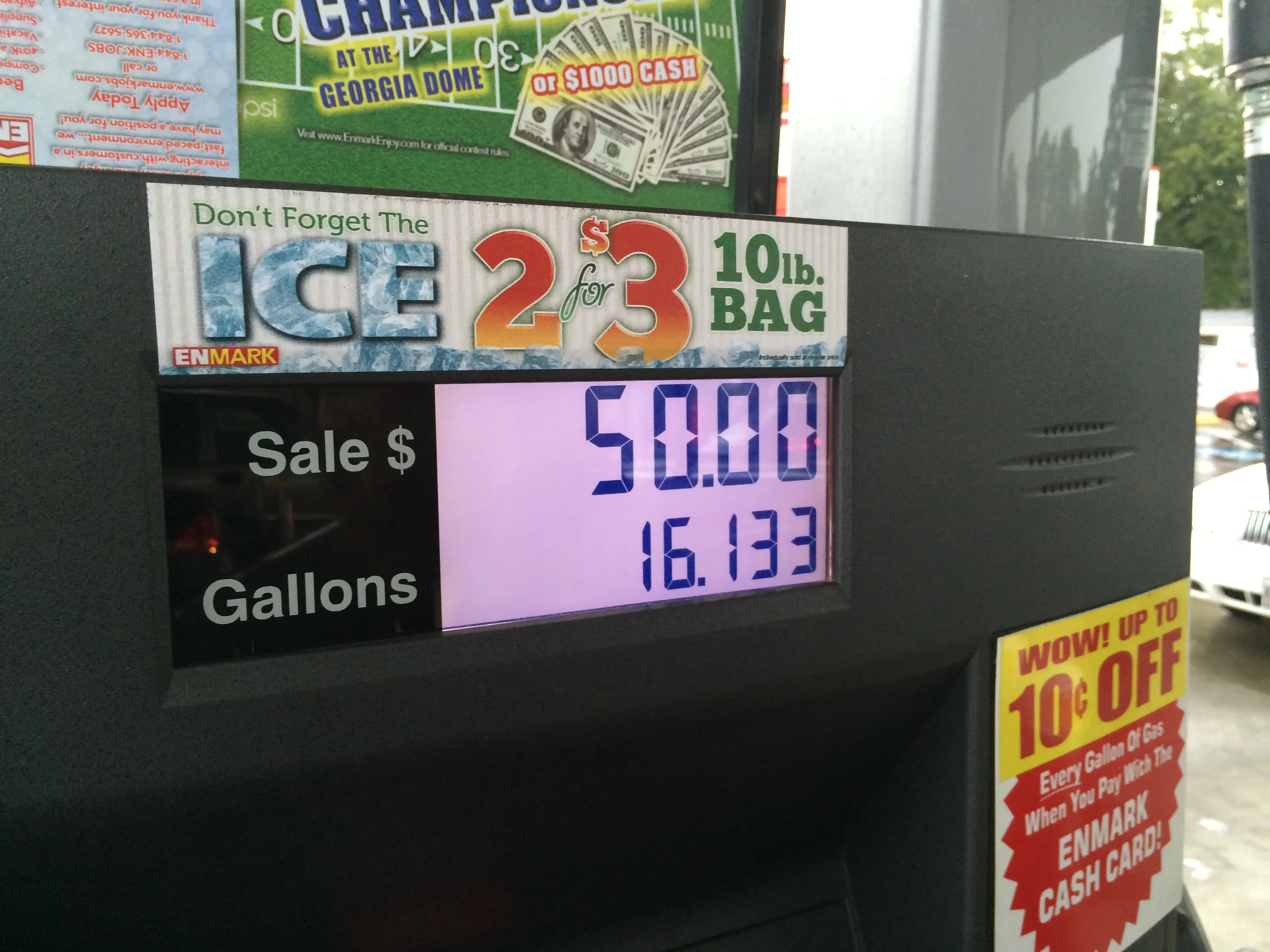 50 bucks of gas
